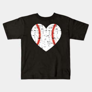 Heart Grunge Baseball Kids T-Shirt